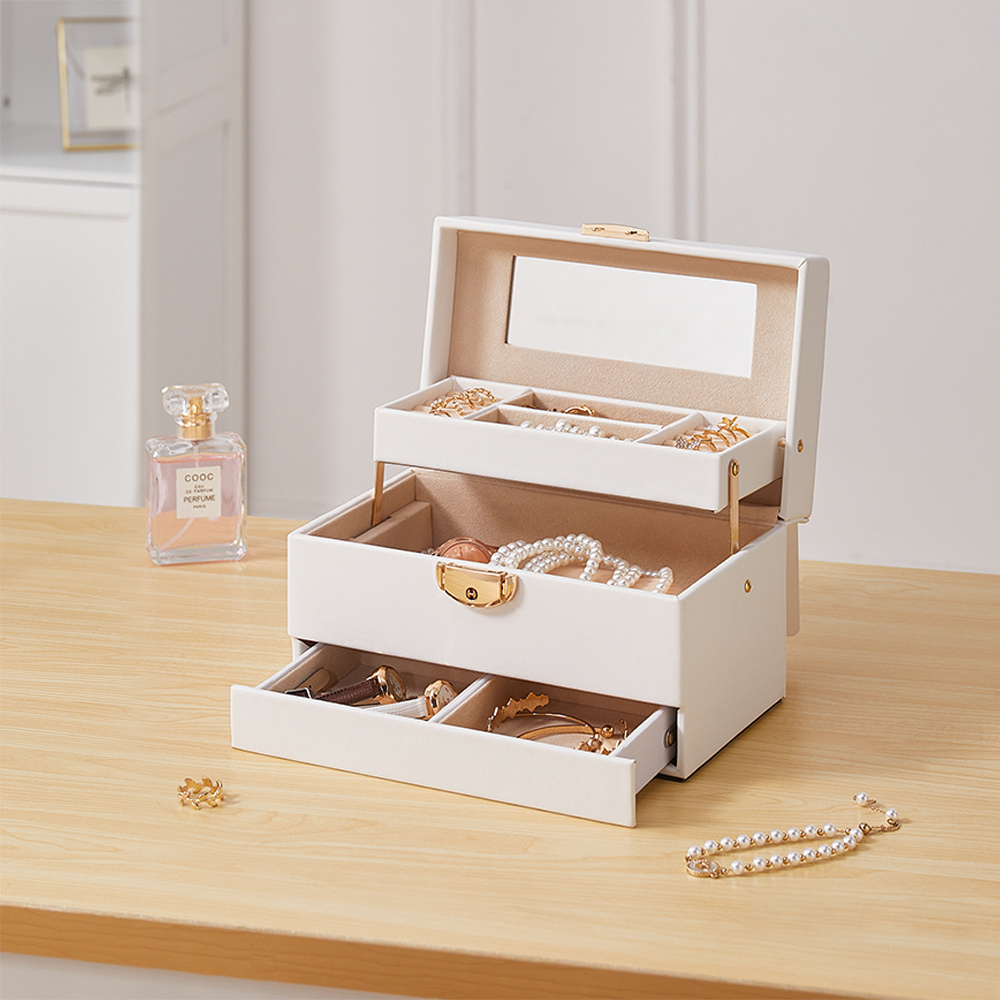 3-Layer Jewellery Box with Portable Travel Case